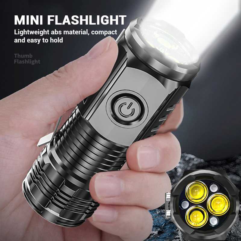 Rechargeable mini tactical LED flashlight – 3-core LED beam
