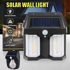 Solar motion sensor wall light – double-head outdoor lamp