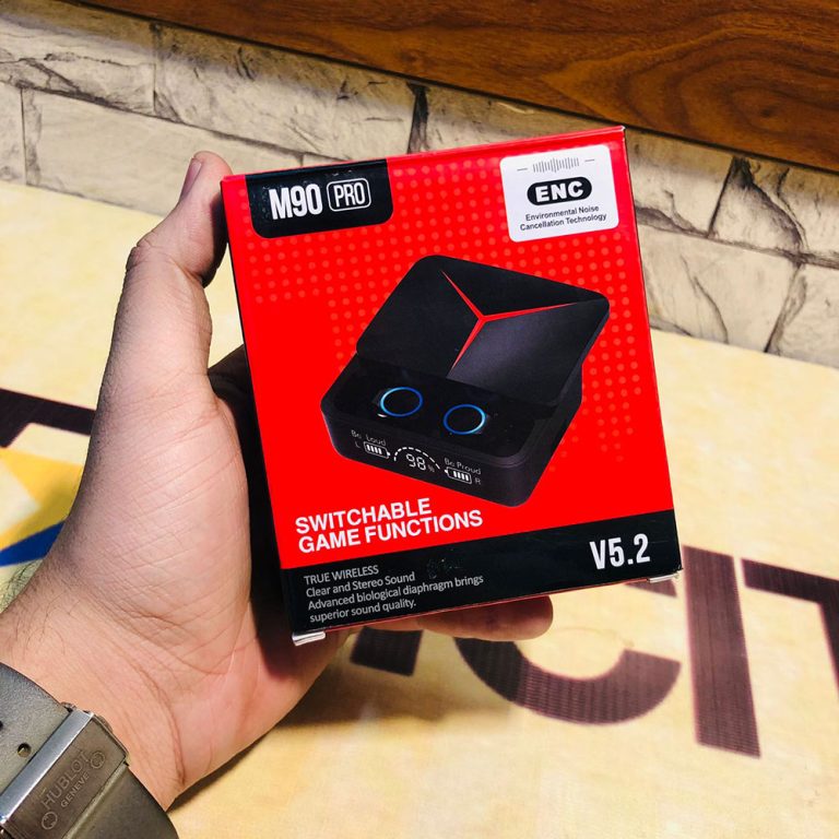 M90 Pro TWS wireless earbuds – sleek modern design