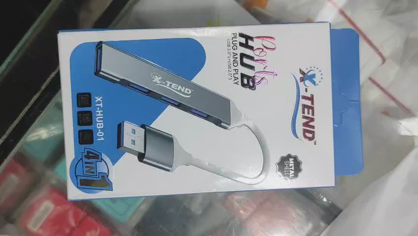 4-in-1 Metal USB Hub – USB 3.0 & USB 2.0